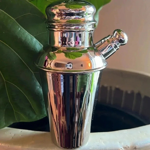 Restoration Hardware 3 Piece Stainless Steel Solitaire Cocktail Shot Shaker - Picture 4 of 10